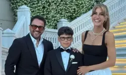 Çağla Şıkel ve Emre Altuğ oğullarının mezuniyetinde